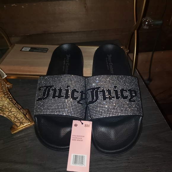 Juicy Couture Shoes - NWT Juicy Couture Wander Slides Black 8M